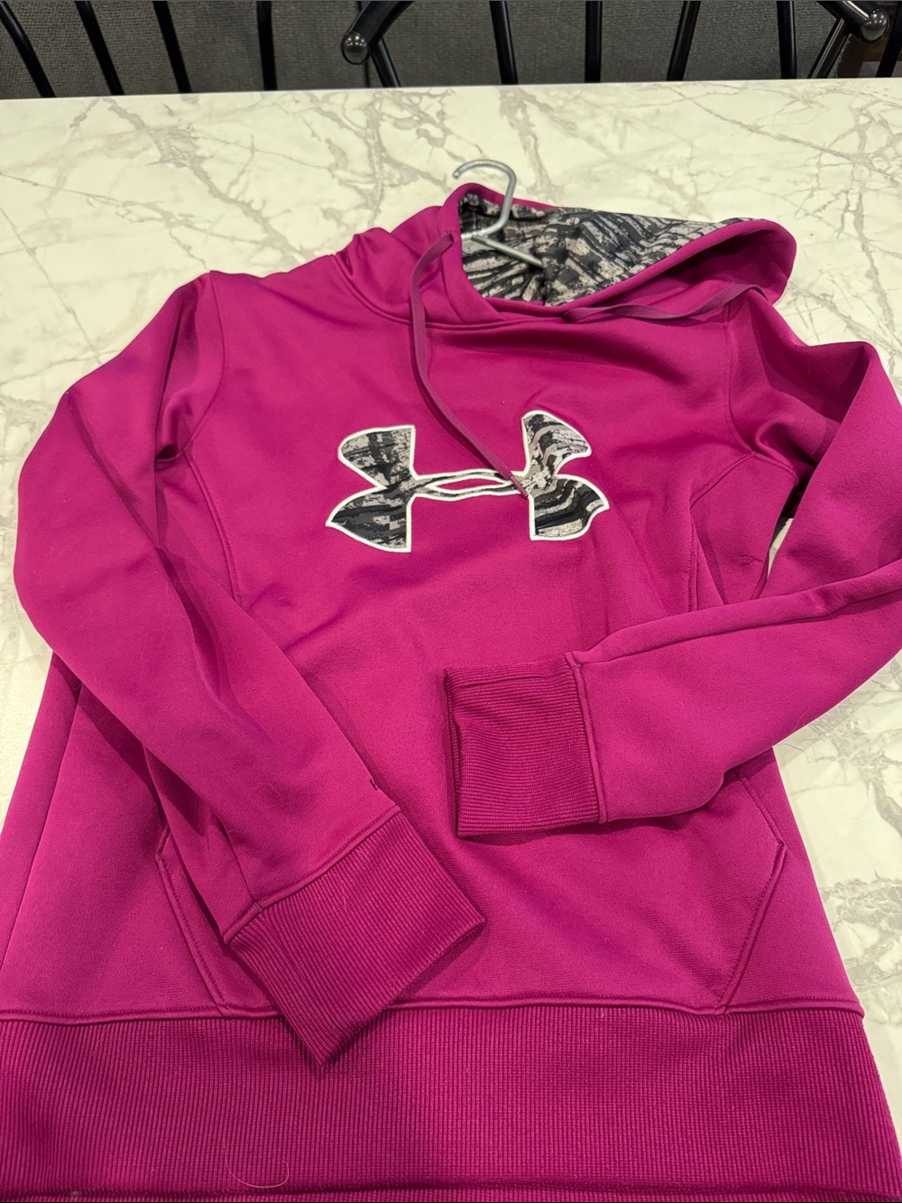 Under Armour Magenta Hoodie with Camo Logo